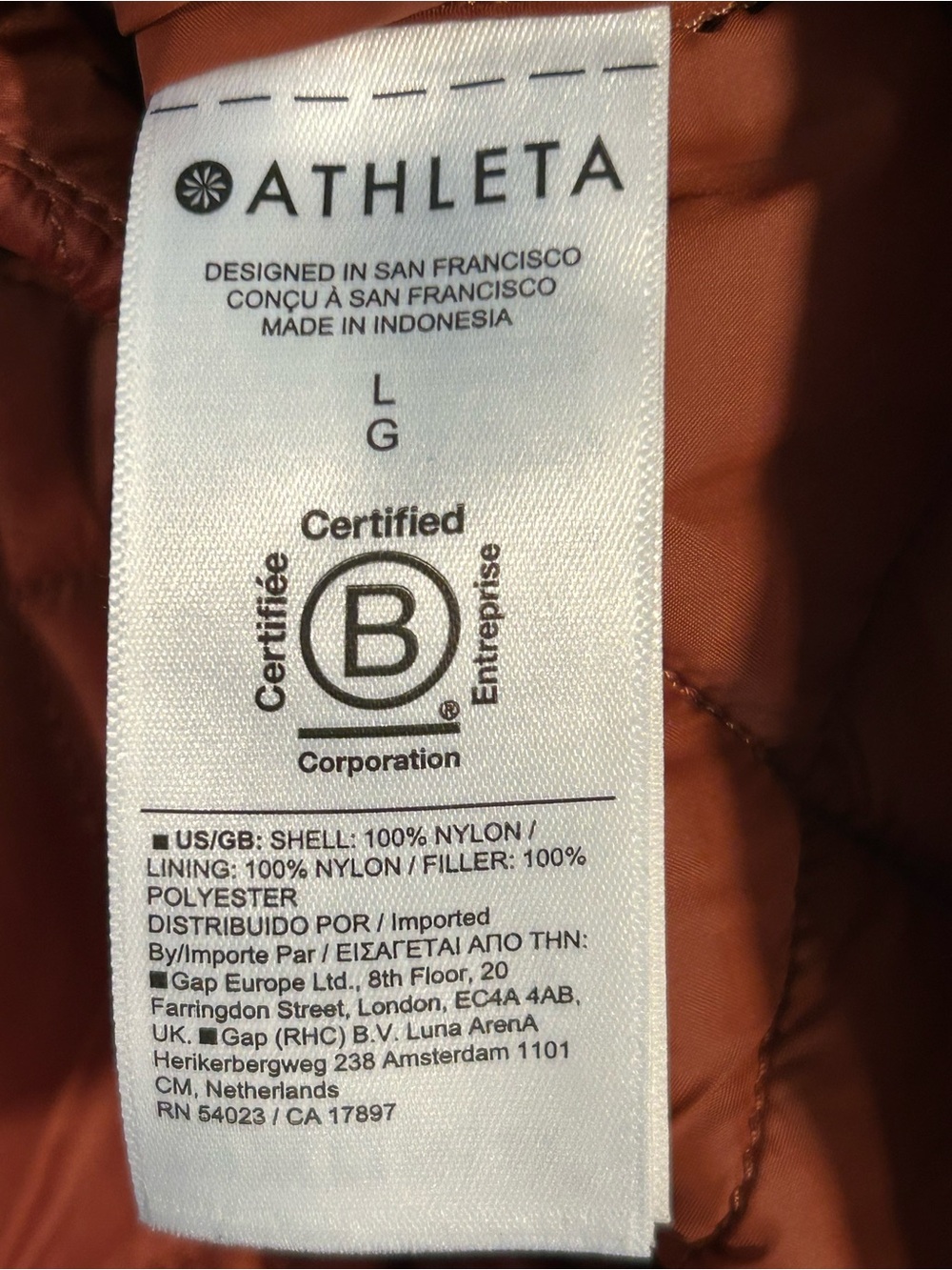 Athleta Whisper Featherless Puffer Vest Sequoia Brown Outdoor Hiking Size L EUC - Picture 7 of 11